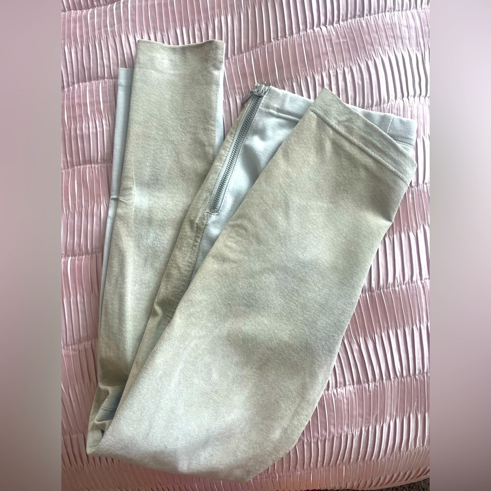 100% Leather light cream/beige legging pant